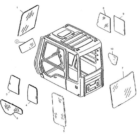 Aftermarket at154431 Cab Glass - Windshield Lower Fits John Deere 190E 992ELC 892ELC AT154431